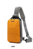 Men's Chest Bag Waterproof Travel Messenger Bag With USB Port Lightweight Hard Shell Shoulder Bag Stylish Biker Bag