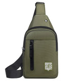 Solid color oxford fabric multi-pocket chest bag, casual sports slash waist chest bag for going out and daily commuting
