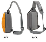 Men's Chest Bag Waterproof Travel Messenger Bag With USB Port Lightweight Hard Shell Shoulder Bag Stylish Biker Bag