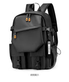 Nylon Zipper Solid Color Large Capacity USB New Backpack Leisure Travel Outdoor Academy Wind Backpack Waterproof Wear-resistant