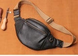 GURO Men's Real Leather Chest Bag High Quality Deluxe Waist Bag Outdoor Sports Sling Bag multifunctional Satchel Daily Crossbody