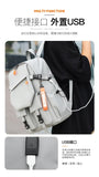 Nylon Zipper Solid Color Large Capacity USB New Backpack Leisure Travel Outdoor Academy Wind Backpack Waterproof Wear-resistant