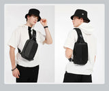 BANGE Male Shoulder Bags USB Charging Crossbody Bags Men Anti Theft Chest Bag School Summer Short Trip Messengers Bag