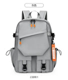 Nylon Zipper Solid Color Large Capacity USB New Backpack Leisure Travel Outdoor Academy Wind Backpack Waterproof Wear-resistant