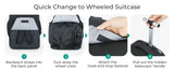 BAGSMART Rolling Backpack 17 Inch Laptop Water Resistant Large Capacity 40L Travel Luggage Wheeled Backpack for Men Women