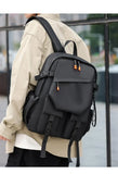 Nylon Zipper Solid Color Large Capacity USB New Backpack Leisure Travel Outdoor Academy Wind Backpack Waterproof Wear-resistant