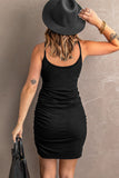 Spaghetti Straps Ruched Mini Dress
