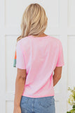 Color Block Patchwork Seamed T Shirt