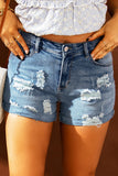 Vintage Faded and Distressed Denim Shorts