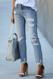 Distressed Boyfriend Denim Pants