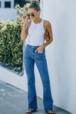 Vintage Casual Pocket Flared Jeans