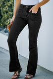 Vintage Casual Pocket Flared Jeans