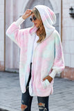 Soft Fleece Hooded Open Front Coat