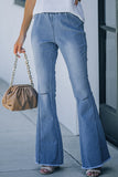 Distressed Bell Bottom Denim Pants