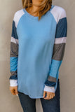 Color Block Long Sleeves Pullover Top