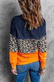 Colorblock Contrast Stitching Sweatshirt with Slits