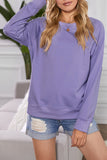 French Terry Cotton Blend Pullover Sweatshirt