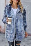 Soft Fleece Hooded Open Front Coat