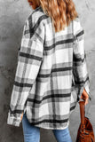 Plaid Print Pocket Women Shacket