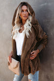 Soft Fleece Hooded Open Front Coat