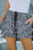 Print Drawstring Casual Elastic Waist Pocketed Shorts