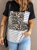 Leopard Striped Pocket T-shirt