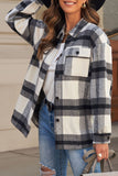 Plaid Print Pocket Women Shacket