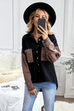 Contrast Leopard Denim Jacket