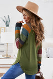 Color Block Long Sleeves Pullover Top