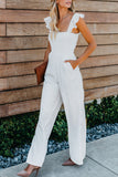 Flutter Sleeve Smocked Wide Leg Jumpsuit