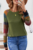 Color Block Long Sleeves Pullover Top