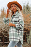 Plaid Print Pocket Women Shacket
