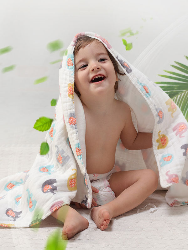 Four Layers Summer Thin Baby Bath Towel Cars/Cherry