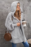 Soft Fleece Hooded Open Front Coat