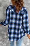 Buttons Pocketed Plaid Shacket