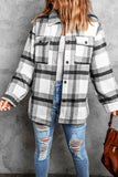 Plaid Print Pocket Women Shacket