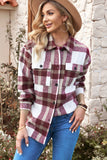 Plaid Print Pocket Women Shacket