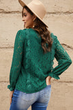 Floral Lace Mesh Crochet Long Sleeve Top