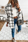 Plaid Pattern Buttoned Shirt Coat with Slits