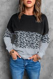 Colorblock Contrast Stitching Sweatshirt with Slits