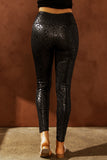 Shiny Leopard Textured Leggings