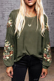 Floral Embroidery Long Sleeve Top