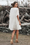 V Neck Tiered Babydoll Lace Dress