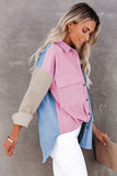 Color Block Button Shirt with Pocket