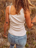 Asymmetrical One-shoulder Ribbed Tank Top