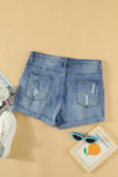 Vintage Faded and Distressed Denim Shorts