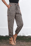 Chic Leopard Print Drawstring Elastic Waist Jogger