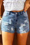 Vintage Faded and Distressed Denim Shorts