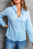 Textured Solid Color Basic Shirt