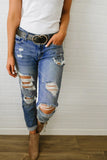 Medium Wash Beach Bum Destroyed Boyfriend Jeans